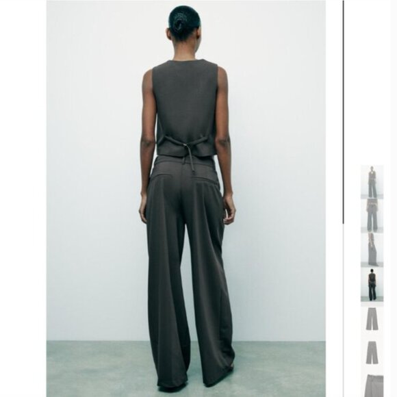 NWT ZARA 2 PIECES MATCH SET TAILORED VEST + PLEATED PANTS - Picture 3 of 13